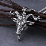 Viiking Lucifer Saatanlik J&auml;&auml;ra Pea Kaelakee Meeste Roostevaba Teras Vintage Punk Ripats Kaelakee Loomaehted J&otilde;ulukingiks