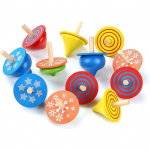 Pakk 12 puidust vurriga, Puidust vurrid, V&auml;rvilised puidust vurrid, M&auml;nguvurrid lastele 4*4*4.5cm,12Pcs