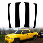 L&auml;ikivad mustad autoukse samba postid Dodge Ram Dodge Ram 1500 2-ukselise Club Cab 1995-2002 akna trimmikatte BC veeru kleebis