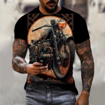 Meeste T-s&auml;rgid Mootorrataste 3D T-s&auml;rgid Hip Hop Trend Vintage riided Rattas&otilde;idu T-s&auml;rgid &Otilde;uess&otilde;it Sport L&uuml;hikeste varrukatega topp XL