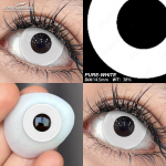 AMARA 2tk Halloweeni v&auml;rvilised kontaktl&auml;&auml;tsed Anime Cosplay silmal&auml;&auml;tsed mitmev&auml;rvilised l&auml;&auml;tsed l&auml;&auml;tsed valged mustad punased l&auml;&auml;tsed PURE-WHITE