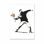 Banksy grafiti kunstiteosed l&otilde;uendimaalid &otilde;hupalli taga ajav v&auml;ike t&uuml;druk plakat ja tr&uuml;kised Moodne popt&auml;nava seinapilt Kodukaunistus 40x60cm No Framed