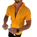 Uus Summer Fashion meeste l&uuml;hikeste varrukatega &uuml;hes t&uuml;kis kapuutsiga lukuga T-s&auml;rk S valge