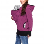 Naiste rasedate triibuline beebikott, kandja kapuuts, lukuga rasedusmantel XL lilla