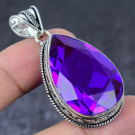 Pink Amethyst Gemstone Handmade 925 Sterling Silver Jewelry Pendant 2.21 b8l21