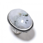 Rainbow Moonstone Gemstone Handmade 925 Sterling Silver Jewelry Ring Size 8 k7t32