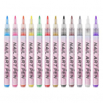 12 tk Nail Art Pliiatsid Kiiresti kuivavad erksad v&auml;rvid Suurep&auml;rane k&uuml;llastus veekindel k&auml;epide Mugav isetegemise plastikust k&uuml;&uuml;nte graffiti pliiatsid manik&uuml;&uuml;r 12pcs