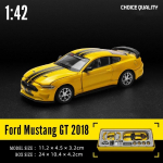 1/42 Skaala 2018 Ford Mustang GT Sulamist M&auml;nguauto Mudel V&otilde;idus&otilde;idu Sulamist Kokkupaneku Seeria Sportautode Sobivad Stiilid kollane