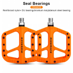 Jalgrattapedaalid Nailonist suletud laagrid Maantee BMX MTB m&auml;gijalgratta laia tasapinnalise platvormiga &uuml;likerged 9/16-tollised libisemiskindlad jalgrattaosad 01 punane