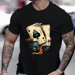 Uus suvine meeste moe T-s&auml;rk Personality Motion X Poker tr&uuml;kitud meeste T-s&auml;rk top XS must