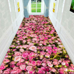 3D stereoskoopiline lille- ja rohukoridor pikk vaip kerge luksus esiku vaip libisemiskindel jooksvaip pastoraalne tee trepimatt W80*H300CM