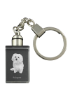 Bichon Bolognese, Bolo, Botoli, Bottolo - Crystal key ring with dog photo, illuminated key ring, unique gift by Art-Dog brand
