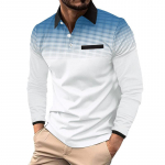 Meeste golfis&auml;rk Polo Street Casual polo kaelus Klassikaline pikkade varrukatega mood vaba &uuml;hev&auml;rviline n&ouml;&ouml;biga ees Lihtne tavaline istuvus S
