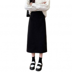 Naiste A-jooneline seelik Elastne k&otilde;rge v&ouml;&ouml;kohaga &uuml;hev&auml;rviline Retro l&otilde;hikuga seelik Soliidne s&uuml;gistalvine salendav seelik S kohv