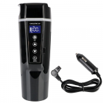 Temperatuurikontroll 12V 24V auto elektriline veekeetja Kristallk&uuml;te Smart Cup Valikuline keedetud ja isoleeritud kruus Travel must