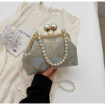 P&auml;rlitest raamiga moekad crossbody-kotid lillelise mustriga, kvaliteetsed, p&auml;rlitega, luksuslikud, graatsilised &otilde;lakotid naistele, uus kuum m&uuml;&uuml;k