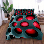 Holes Print voodipesukomplekt Pehme Mugav tekikott magamistoa k&uuml;lalistetuppa 1* Tekikott+2* Ilma s&uuml;damikuta padjap&uuml;&uuml;r 135X200cm