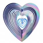 Kell 3D Love Heart Wind Spinner &otilde;ues rippuvad kaunistused Aia kineetilised kaunistused lilla