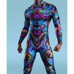 3D-print CyberPunk Mehaaniline Jumpsuit Cosplay Tight Bodysuit Steampunk Halloweeni karnevali kost&uuml;&uuml;mipeo meeste Zentai &uuml;likond XXXXL