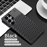S24 Ultra aroomiteraapia alumiiniumist metallist magnet&uuml;mbris Samsung Galaxy S22 S23 Ultra kuumuse hajutamise l&ouml;&ouml;gikindel soomuskate S24 Ultra must