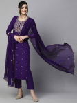 India Naiste Peo R&otilde;ivad Kurta P&uuml;kside Dupattaga Komplekt Disainer Top Tuunika Kurti Salwar &Uuml;likond Kleit S lilla