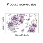 35 * 60 cm eemaldatavad lillad lilled liblikas seinakleebised magamistoa elutoa vannitoa klaasist peegli kaunistuseks 35x60CM