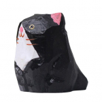 Puidust nikerdatud kassikujuke K&auml;sitsi valmistatud puunikerduskunst Kassipoja kuju V&auml;ike loomaskulptuur Kodukontori t&ouml;&ouml;laua kaunistus