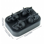 4 v&otilde;re 3D pealuu pea j&auml;&auml;kuubiku vorm Halloweeni pealuu kujuga viski veini j&auml;&auml;kuubiku kandiku valmistaja &scaron;okolaadivormi baari peotarbed must