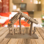 Christmas Decorations Manger Ornament Easy to Store Easily Installed Lifelike Nativity Stable Wooden