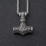 Skandinaavia ripats-punk kaelakee meestele Thor Hammer Mjolnir Viking Amulett Hammer Nore Ehted Metallist ketiga ripatsehted Single Pendant