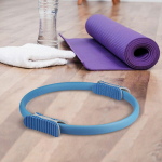 Pilatese ring fitnessile, kaasaskantav ring, naiste jalgade ja reite treenimine sinine