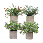 4 Pieces Small Fake Plants Artificial Potted Decorative Faux in Pot Bonsai Style E