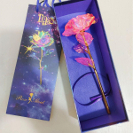 24K Gold Rose koos kinkekarbiga: Helendav kuldfooliumiga kullatud roos Hiina s&otilde;brap&auml;evaks gift box gift bag set roosa