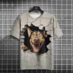 Koerte 3D-prindiga T-s&auml;rgid meestele Suvine naljakas meeste T-s&auml;rk Moodne vabaaja l&uuml;hikeste varrukatega T-s&auml;rgid &Uuml;lielusuuruses T-s&auml;rk Meeste riided Topid XS