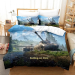 Voodipesukomplekt World Of Tanks, &uuml;heinimesevoodi, kaheinimesevoodi, queen-voodi, t&auml;iskasvanud lapse magamistuba, tekikotid Anime parure de lit -voodi EU Double 200x200cm