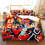 Minu kangelane Akadeemia Voodipesu Komplekt Jaapani Anime Mugav Tekikate &Uuml;he- Kahekohaline Queen Twin Full Suurus Tekikate Teismeliste Voodipesu Us Twin172x218cm red