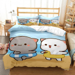 Armas Bubu Dudu multifilm karu panda tekikate kawaii voodipesukomplektid pehme tekikott ja padjap&uuml;&uuml;rid &uuml;hekordsed topeltkuninglikud poisid EU Single 135x200cm