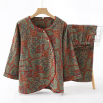 Naiste pidžaama 2-osaline komplekt magamiseks puuvillane koduriietus kevad-s&uuml;gis magamis&uuml;likond &ouml;&ouml;riiete komplekt L