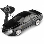 Kaugjuhitav auto, 2,4 GHz elektriline driftis&otilde;iduk m&auml;nguasi g&uuml;roskoobiga, LED-tuled, 3 laetavat 1 battery must