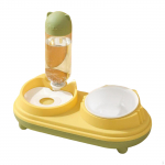 Automatic Dog Water Dispenser 2 in 1 Pet Cat Feeder Dish Tilted Food Bowl Violet