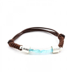 Pierres et Min&eacute;raux. Bracelet Apatite Paraiba brut. Couleur marron.