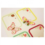 16 &eacute;tiquettes adh&eacute;sives scolaires - Rectangle - Illustrations de papillons