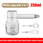 Juhtmeta minimikser elektriline toidublender k&auml;eshoitav mikser munavahustaja automaatne kreemjas toidukoogi k&uuml;psetamise taignasegisti 250ml valge