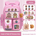 Capybara koolikott: Armas, mahukas seljakott algkooli poistele ja t&uuml;drukutele large roosa