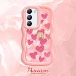 V&auml;rvitud muster Big Wave Edge pehme silikoon materjal Macaron telefoni &uuml;mbris p&otilde;rutuskindel kaitsev kummist korpus OnePlus Vivo Motorola Moto jaoks Vivo Y91I roosa