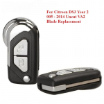 2/3 nupuga klapp-kaugjuhtimispuldi auto v&otilde;tme korpuse korpuse kate Citroen DS3 jaoks Aasta 2005 - 2014 L&otilde;ikamata VA2 tera vahetus 2 buttons