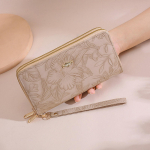 Moodne pikk, suure mahutavusega k&auml;ekott, millel on kvaliteetne ja kvaliteetne pikk rahakott One Size beež