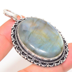 Labradorite Handmade 925 Sterling Silver Jewelry Pendant 2.36 h5f02