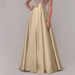 ZANZEA naiste moe A-satiinseelikud Suvised vabaaja Maxi-pikad seelikud M khaki