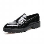 Moodsad Meeste Vabaaja Nahast Kingad Meeste Klassikaline Briti Stiil Monk Loafers Meeste Slip-on Paks Tald K&otilde;rgendatud King 38